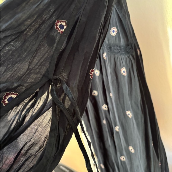 FREE PEOPLE BLUE Floral Embroidered Maxi Dress WITH BODY SUIT UNDERNEATH. - Picture 12 of 16